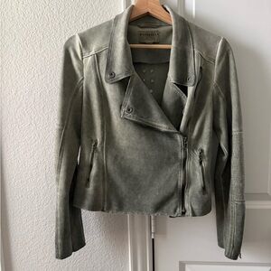 Marrakech Women's Sage Green Moto Jacket